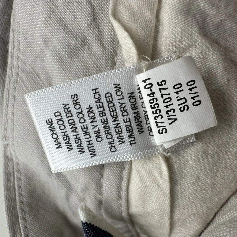 Y2K Banana Republic Linen Cotton Relaxed Pants Men 36x32 Lightweight Tan‎ Loose
